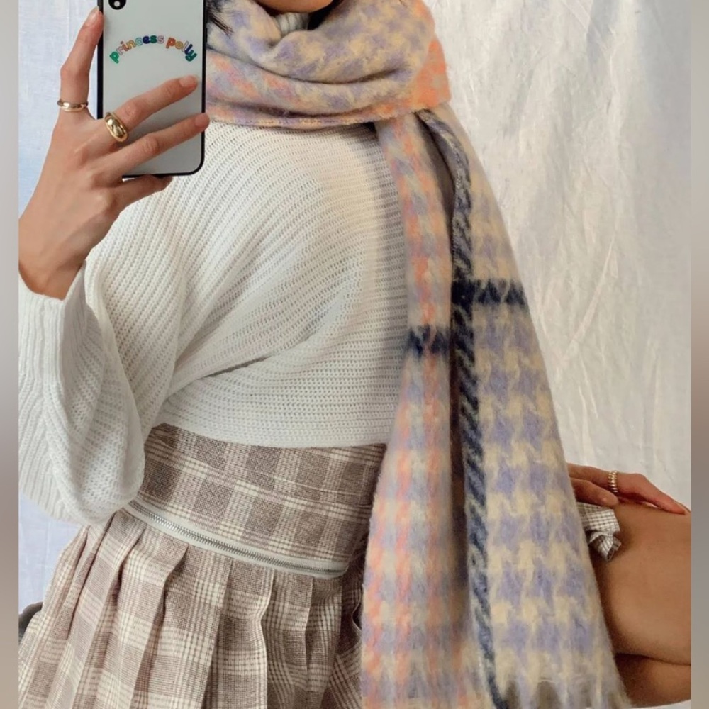 Princess Polly Pastel Plaid Scarf - Preloved
